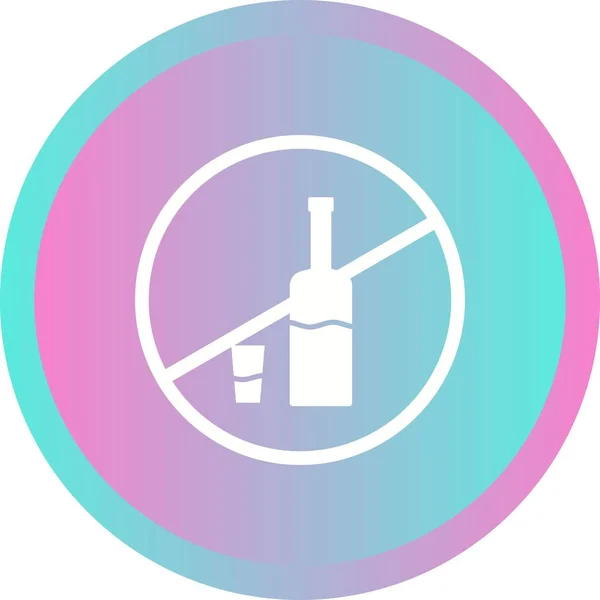 Indah No Minum Glyph Vector Icon - Stok Vektor