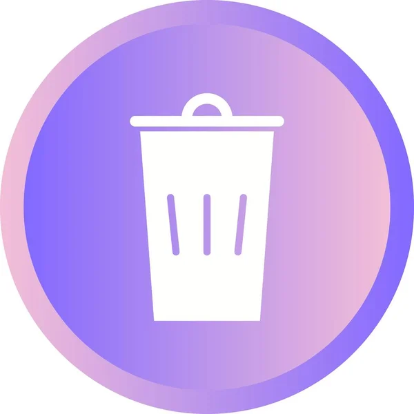 아름다운 dustbin Glyph vector icon — 스톡 벡터