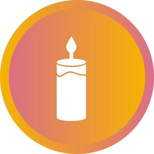 Bella icona vettoriale del glifo della candela — Vettoriale Stock