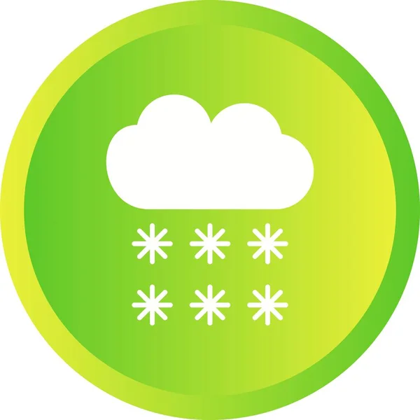 Beautiful Snowfall Glyph Vector Icon — Stock Vector