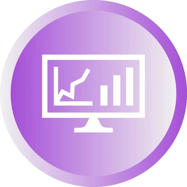 Mooie Analytics op het scherm Glyph Vector Icon — Stockvector