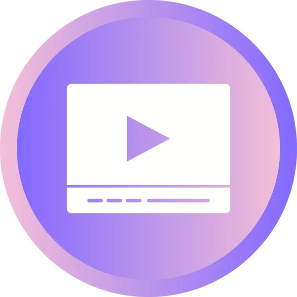 Schöne Videoplayer-Glyphen-Vektorsymbol — Stockvektor