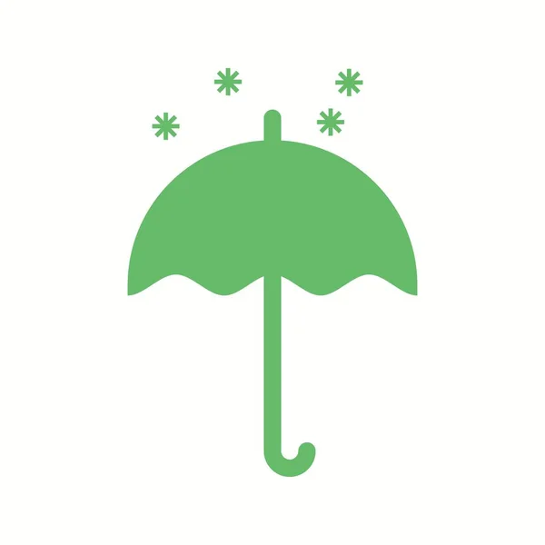 Beautiful Snow In Umbrella Glyph Vector Icon — Stock Vector