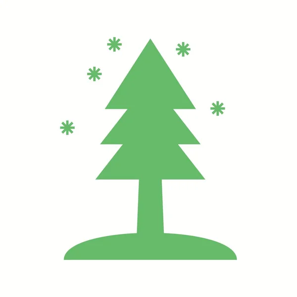 Gyönyörű fa hóban Glyph vektor ikon — Stock Vector