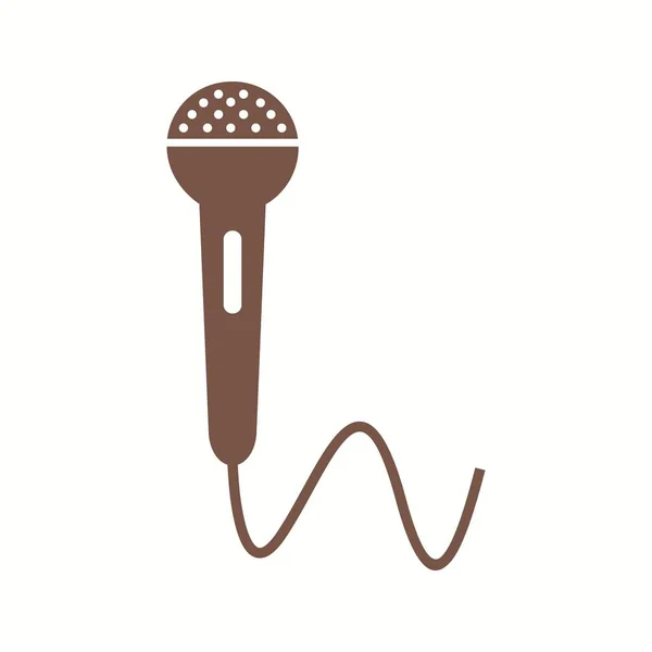 Piękny Mic z Wire Glyph Vector Ikona — Wektor stockowy