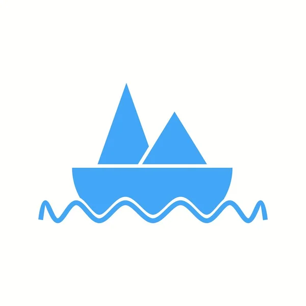 Bella barca glyph vettoriale icona — Vettoriale Stock