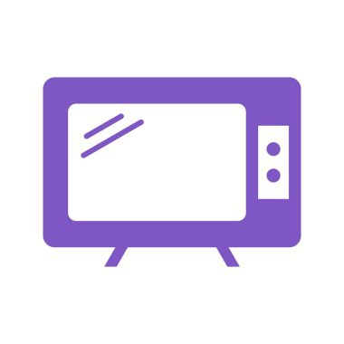 Güzel Televizyon Kabartma Vektörü Simgesi