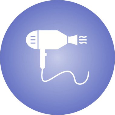 Güzel Saç Kurutma Kabartma Vektörü Simgesi