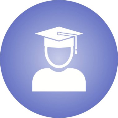 Güzel Graduate Glyph Vektör Simgesi