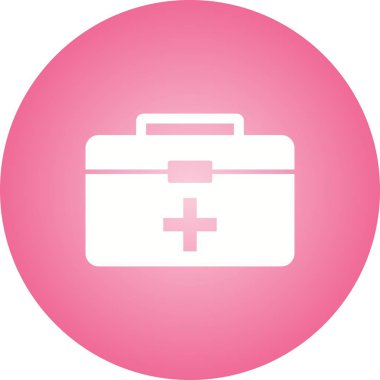 Güzel İlk Yardım Kutusu Kabartma Vektör Simgesi