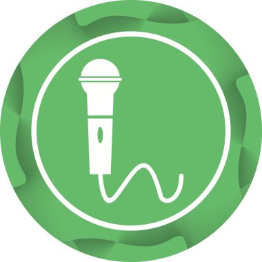 Güzel Mikrofon Glyph Vektör Simgesi