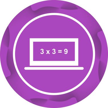 Güzel Çevrimiçi Hesaplama Kabartma Vektör Simgesi