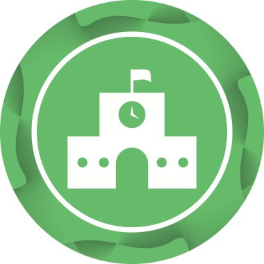 Güzel Okul Kabartma Vektör Simgesi