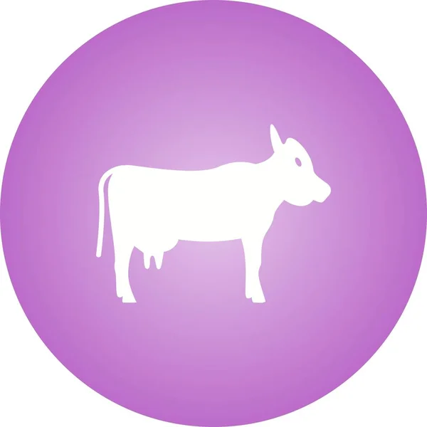 Hermosa vaca Glifo Vector icono — Vector de stock