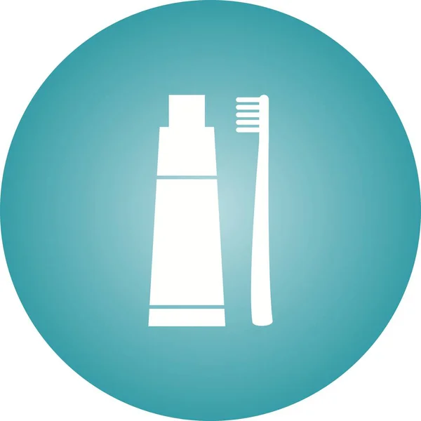 Güzel Diş macunu ve Fırça Kabartma Vektörü Simgesi — Stok Vektör