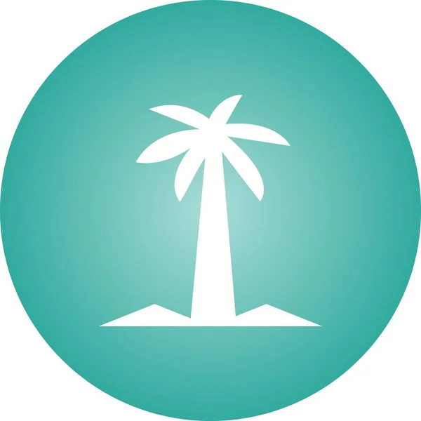 Beautiful Coconut Tree Glyph Vector Icon — ストックベクタ