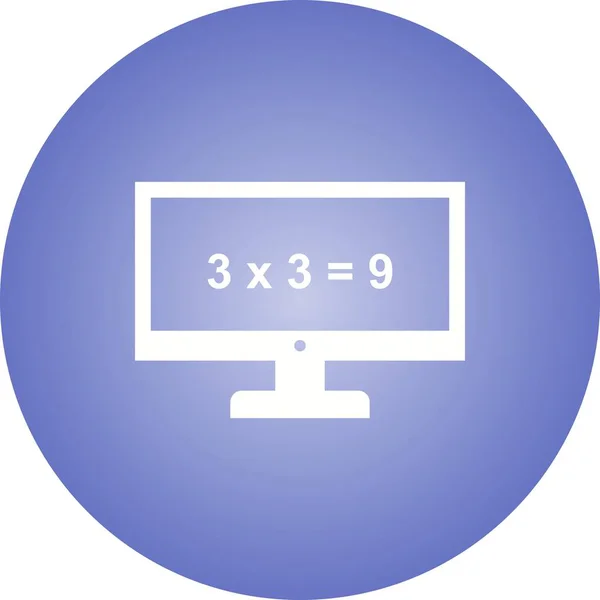 Beautiful Math On Screen Glyph Vector Icon — Stock Vector