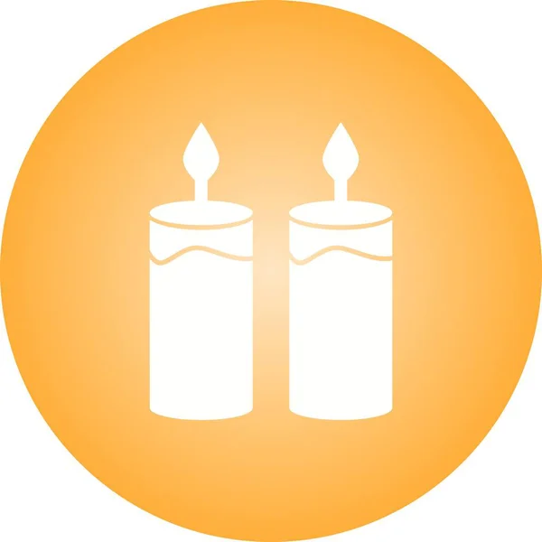 Velas bonitas Glyph Vector Ícone — Vetor de Stock