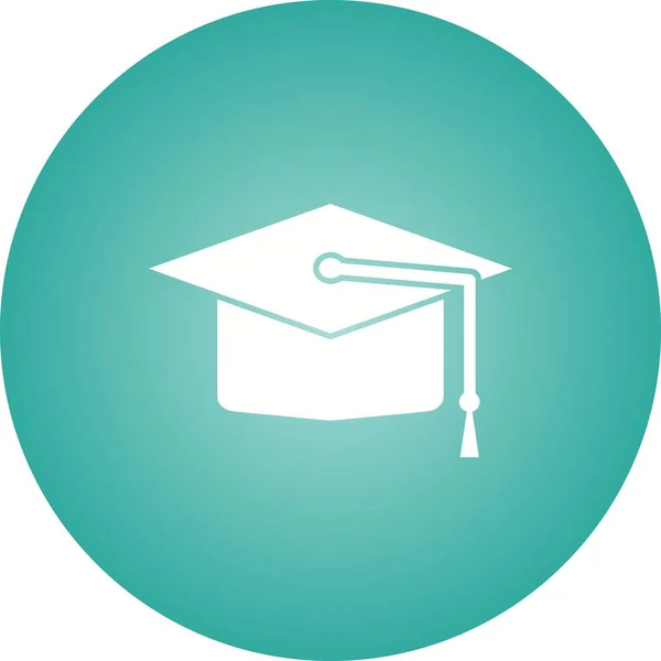 Beautiful Graduation Cap Glyph Vector Icon — Stock Vector