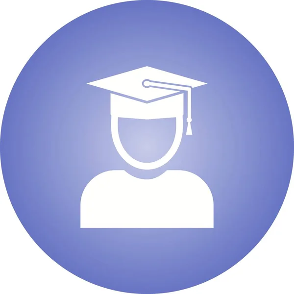 Schöne Absolventin Glyphen-Vektorsymbol — Stockvektor