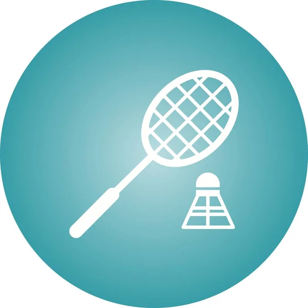 Mooie Badminton Glyph Vector Ikoon — Stockvector