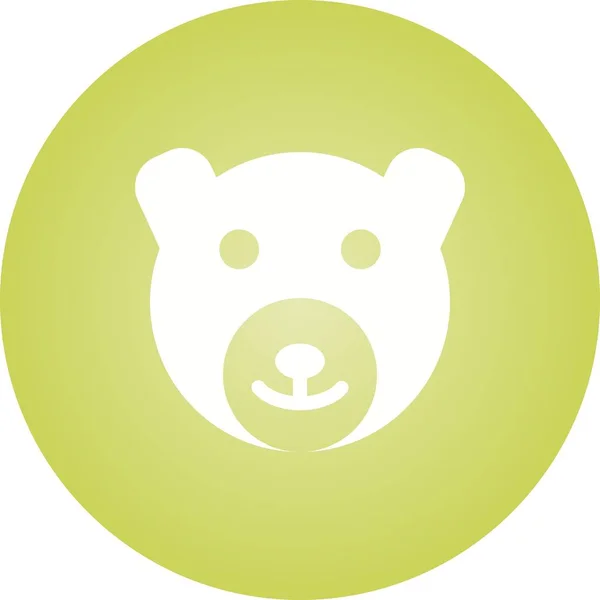 Krásný medvěd glyf vektor ikona — Stockový vektor