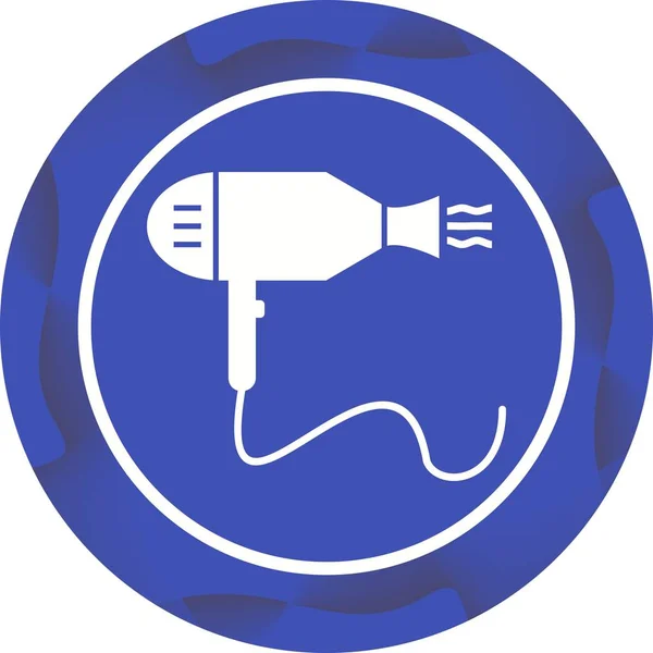 Beautiful Hair Dryer Glyph Vector Icon — ストックベクタ