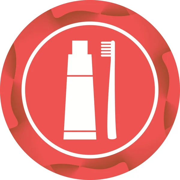 Linda pasta de dentes e escova Glyph vetor ícone — Vetor de Stock