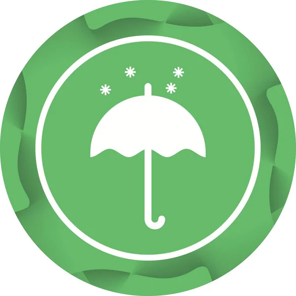 Beautiful Snow In Umbrella Glyph Vector Icon — Stock Vector