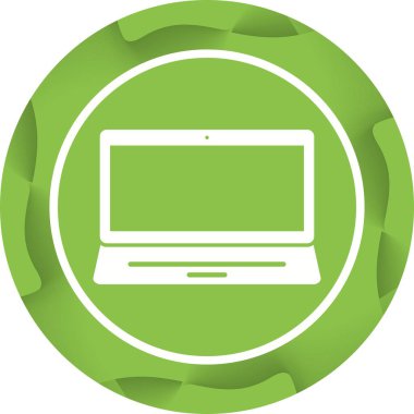 Güzel Laptop Glyph Vektör Simgesi