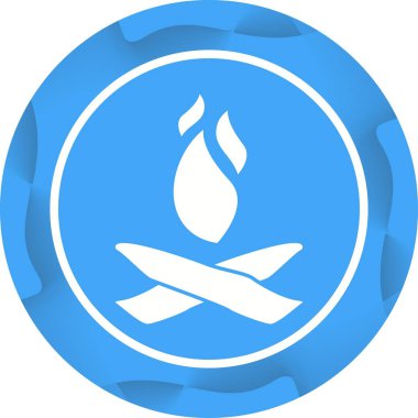 Güzel Ateş Kabartma Vektörü Simgesi