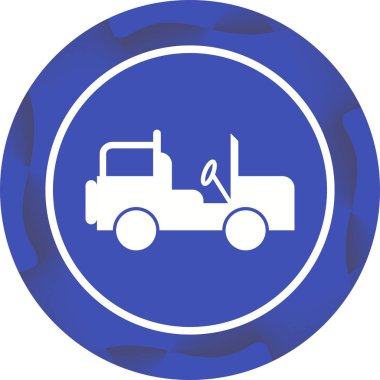 Güzel Safari Jeep Glyph Vektör Simgesi