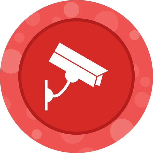 Mooie Cctv Camera Glyph Vector Icoon — Stockvector