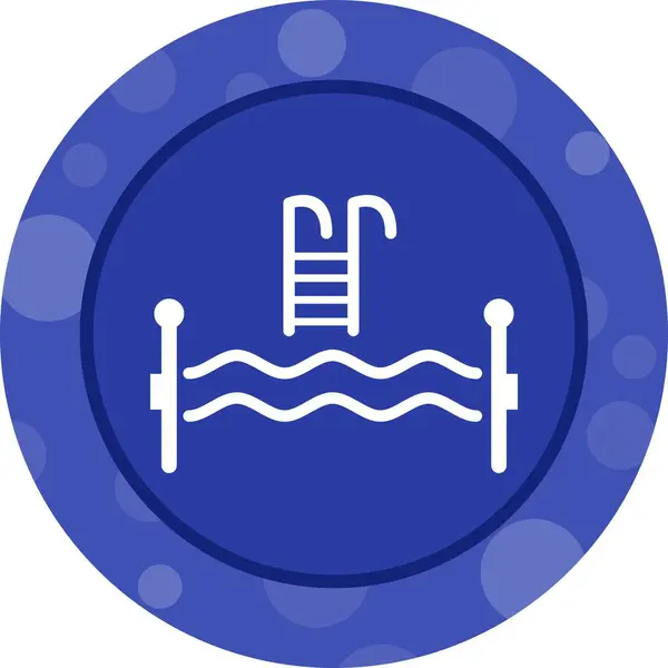 Beautiful Swimming Pool Glyph Vector Icon — Stock Vector