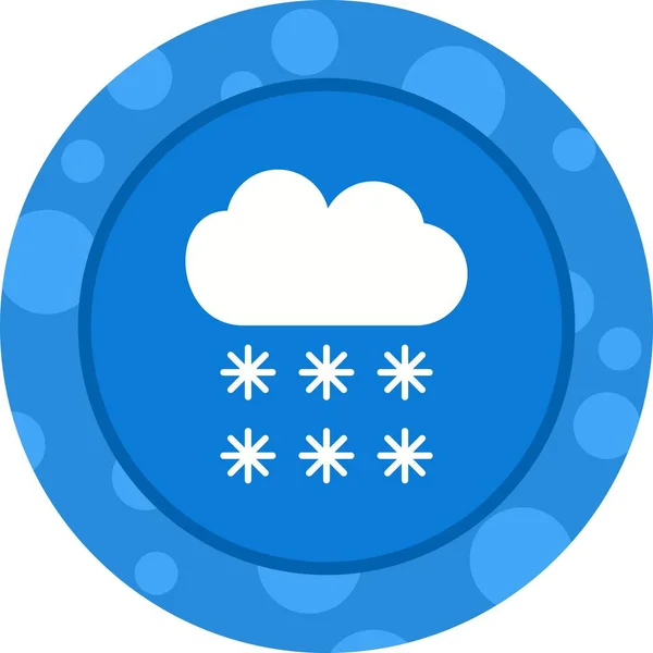 Beautiful Snowfall Glyph Vector Icon — Stock Vector