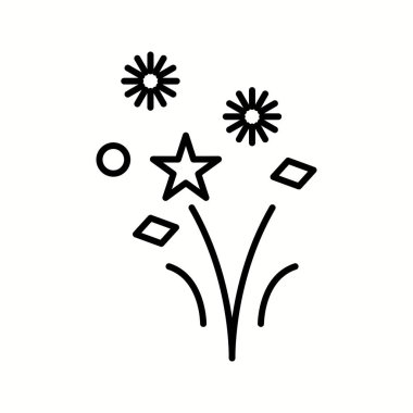 Eşsiz Havai fişek Vektör Satır Simgesi