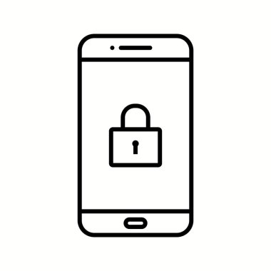 Eşsiz Kilit Ekran Vektörü Satır Simgesi