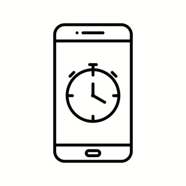 Eşsiz Saat Uygulama Vektör Satır Simgesi