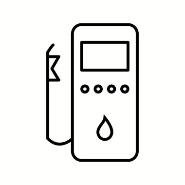 Benzersiz Benzin İstasyonu Vektör Hattı Simgesi