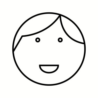 Eşsiz Mutlu Adam Vektör Satır Simgesi