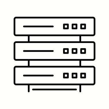 Eşsiz Sunucu Vektör Satırı Simgesi