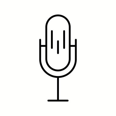 Eşsiz Mikrofon Vektör Satırı Simgesi