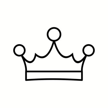 Eşsiz Kral Crown Vektör Satır Simgesi