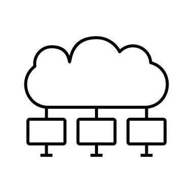 Eşsiz Bulut Hesaplama Vektör Satırı Simgesi