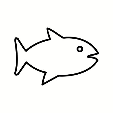 Benzersiz Balık Vektör Satırı Simgesi