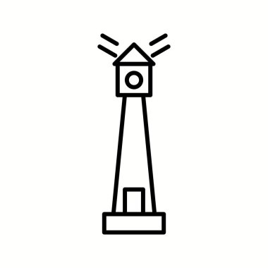 Benzersiz Deniz Feneri Vektör Hattı Simgesi