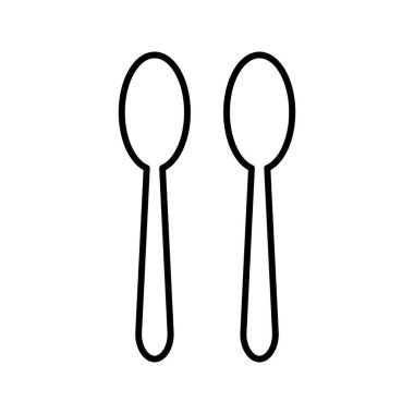 Eşsiz Kaşıklar Vektör Satırı Simgesi