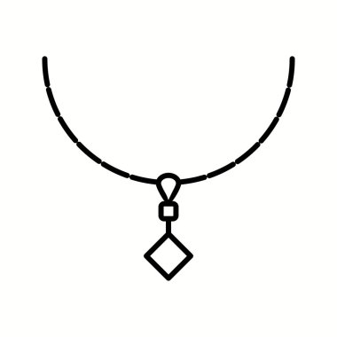 Eşsiz Kolye Vektör Satır Simgesi
