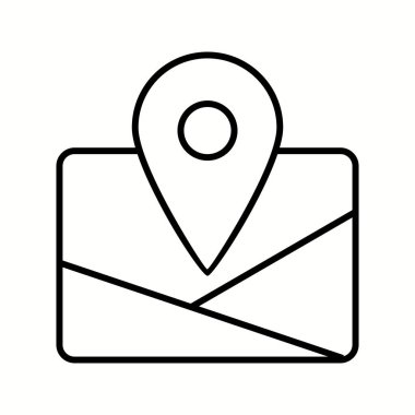 Eşsiz Harita Vektör Satır Simgesi