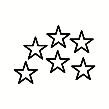 Benzersiz Yıldızlar I Vektör Satır Simgesi